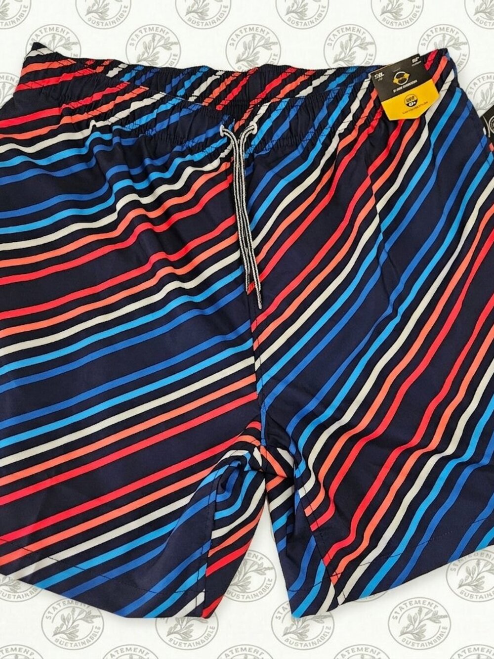 Speedo Mens Swim Trunk XXL NWT 18" Outseam 2-Way Stretch UPF 50+ Striped